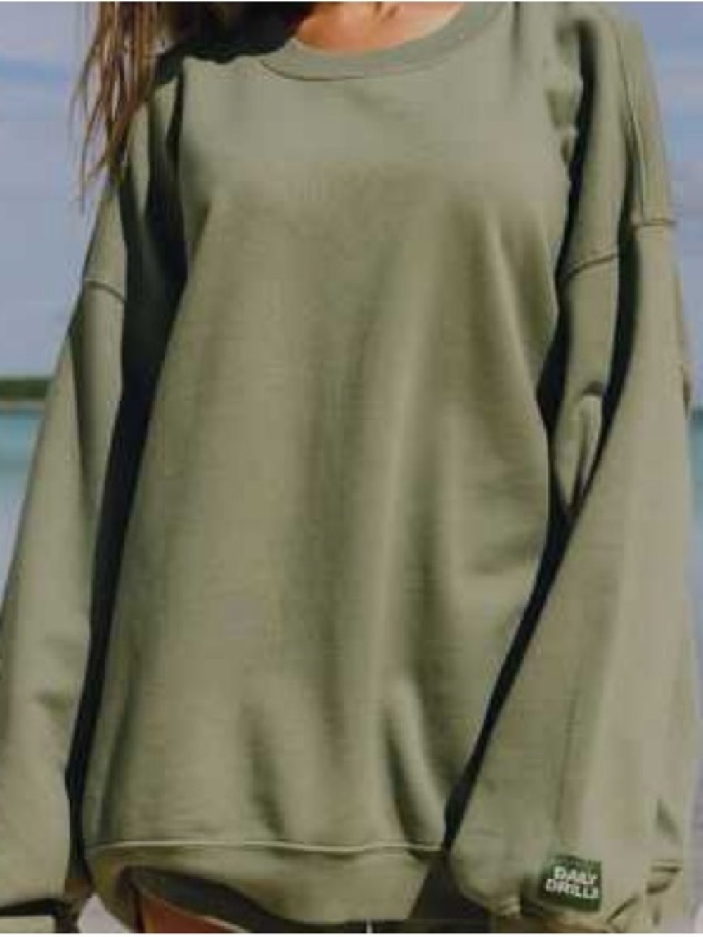 Daily Drills Matcha Oversized Crewneck Sweatshirt